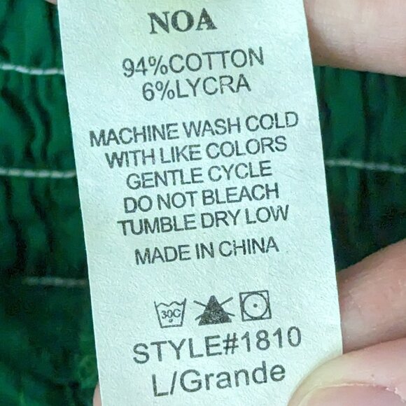 VTG 00s Y2K NOA Green Floral Embellished Beaded Faux Corset Lace Up Bustier Sz L - Picture 6 of 6